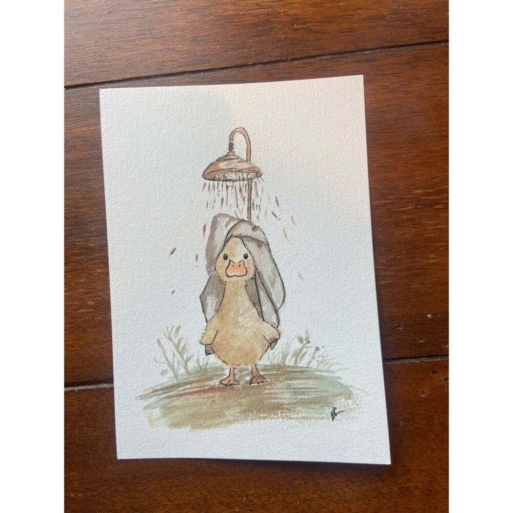 Watercolor Bathroom Art Decor 5x7 House Wall Hanging Nursery